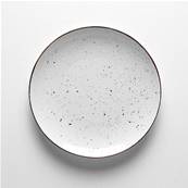 Plato llano 26 cm Dots Blanco