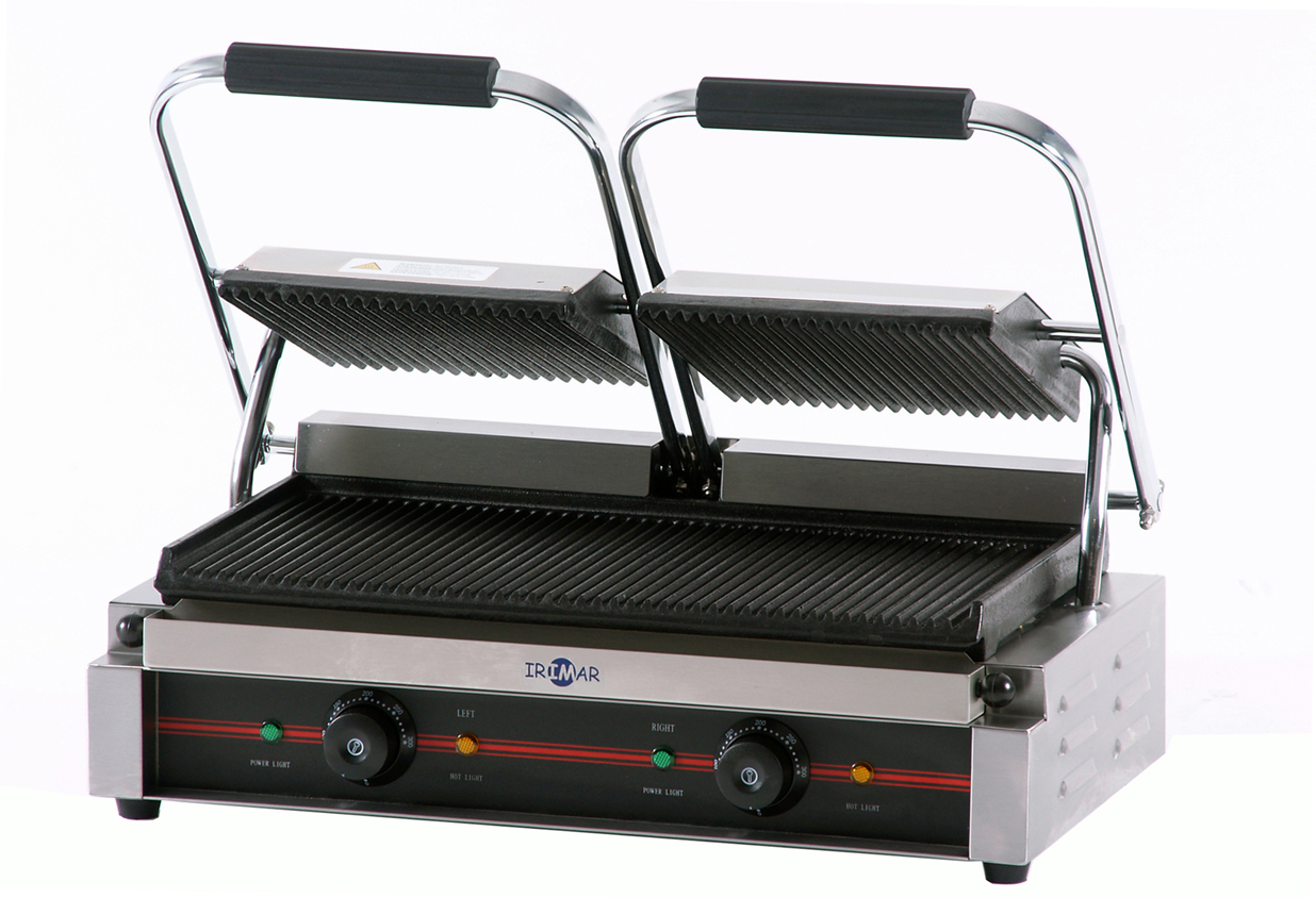 Plancha Grill Electrica Doble C/tapa GR-475 RR IRIMAR