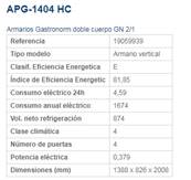 Armario Refrigerado Gastronorm APG-1404 4x1/2P EDENOX
