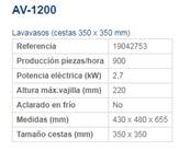 Lavavasos AV-1200 Cesta 350x350 EDENOX